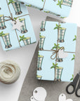 75th Birthday Mint Julep Wrapping Paper – Engraved Happy 75th Birthday Gift Wrap Blue Background
