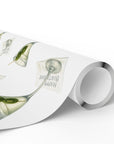 Wrapping Paper roll featuring a martini glass design and olives on a white background.
