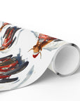 Highland Cow Racing Christmas Wrapping Paper | Vintage Car Holiday Gift Wrap