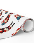 Black Santa American Flag Gift Wrap