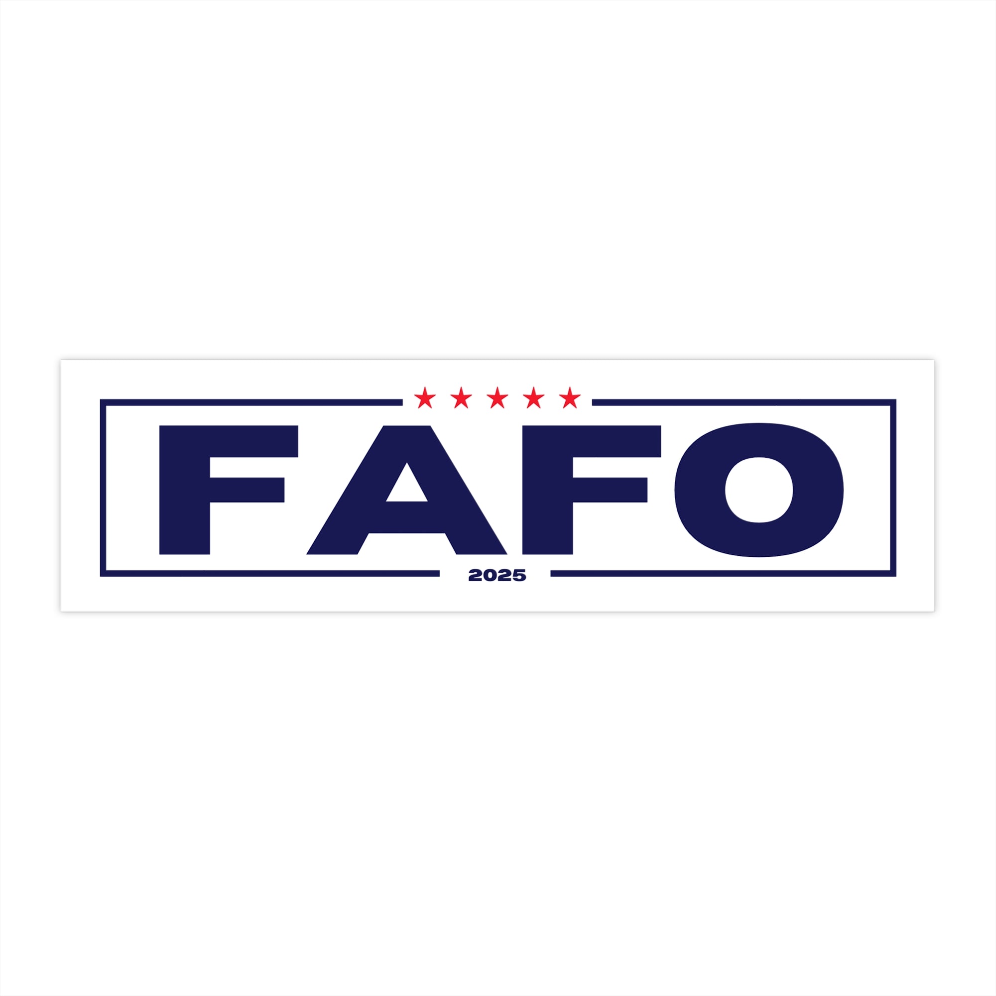 FAFO logo with stars and '2025' on a white background