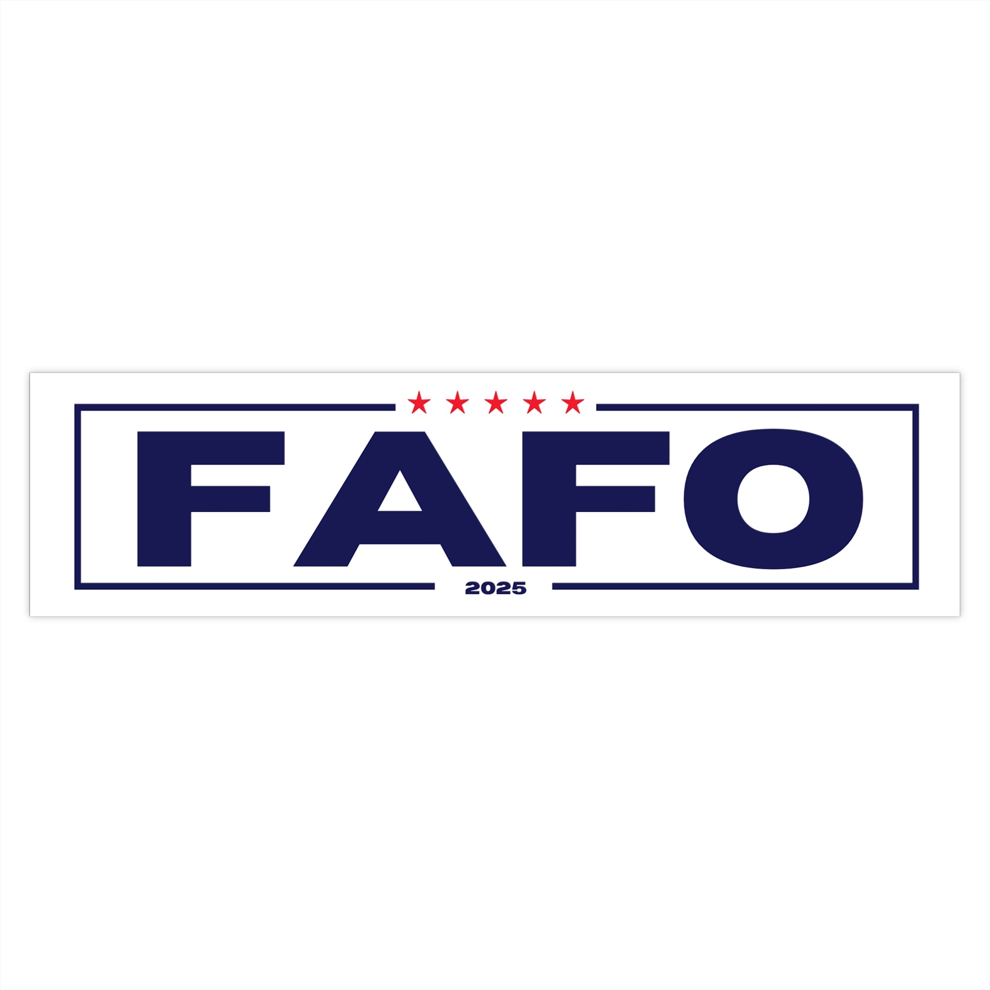 FAFO 2025 logo with stars on a white background
