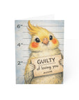 Guilty of Loving You Valentine Card – Funny Cockatiel Valentine’s Day Card