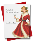 Funny Retro Christmas Card – Christmas Spirit, Mostly Vodka