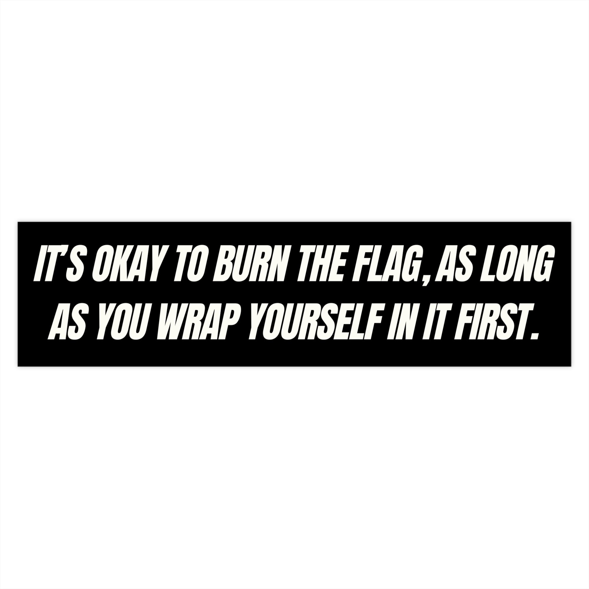 Black rectangular banner with white text on a white background