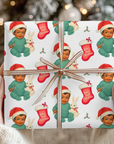 Baby’s First Christmas Wrapping Paper – African American Baby Boy