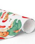 Baby’s First Christmas Wrapping Paper for blonde boy with Santa hat and bunny