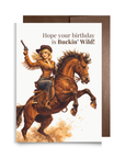 Sultry Cowgirl Buckin’ Wild Birthday Card