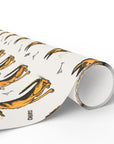 Roll of paper with german shepherd design on a light background.