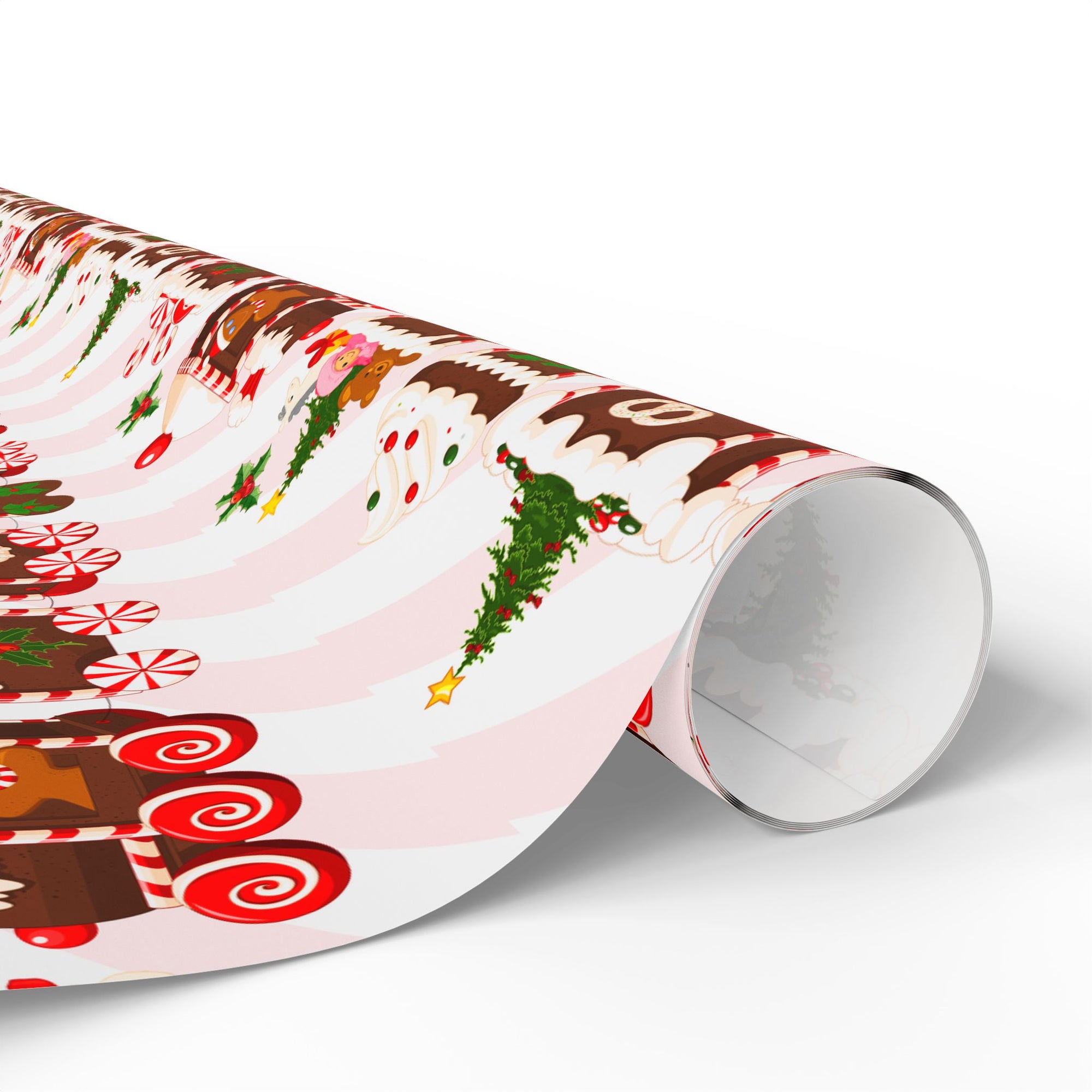 christmas-train-wrapping paper roll-with-gingerbread-and-candy 