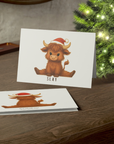 Highland Cow SLAY Christmas Card – Cute Vintage-Style Holiday Greeting Card