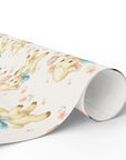 Roll of paper with lamb design on a white background