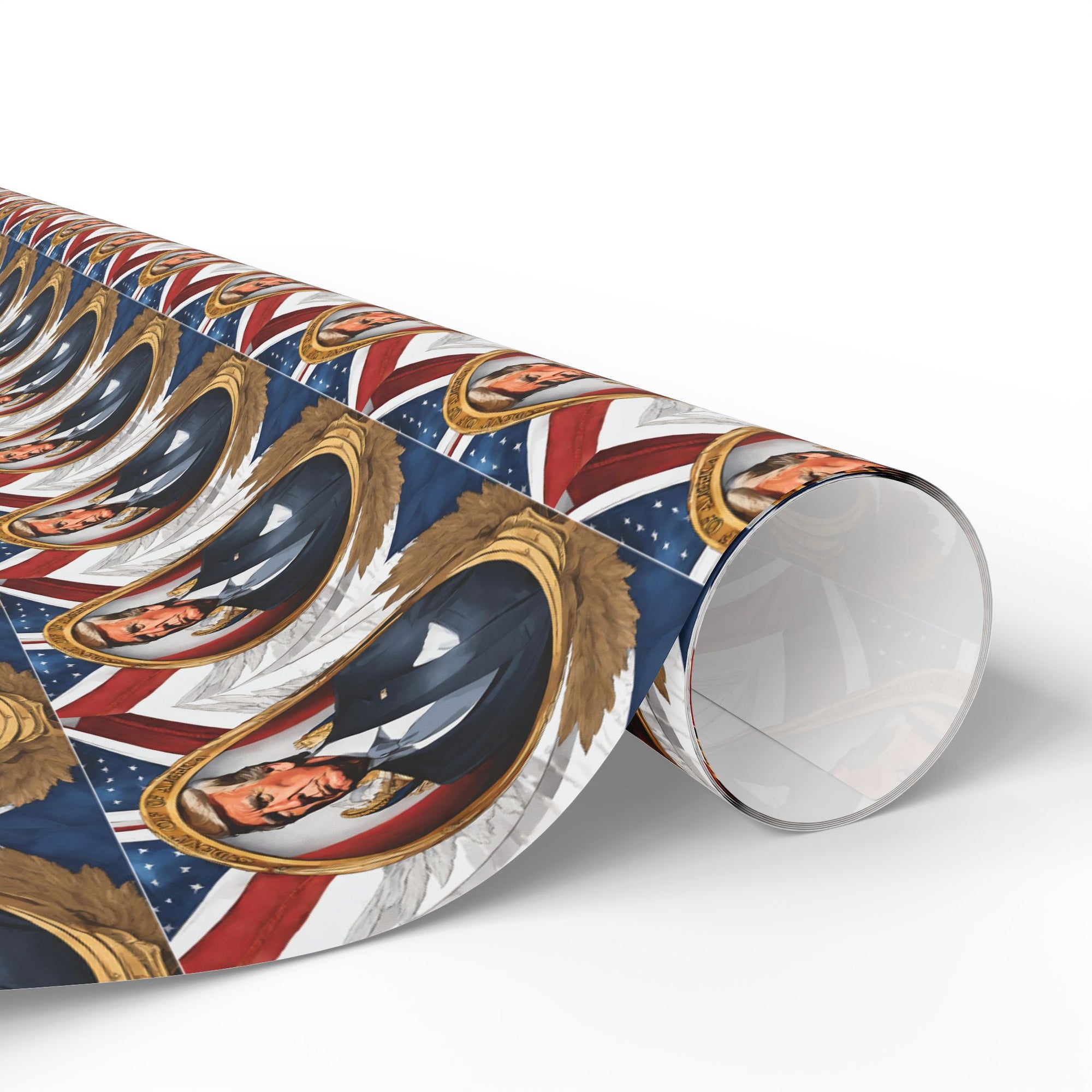 Presidential-style political wrapping paper roll with bold patriotic design – conservative gift wrap made for statement gifts roll