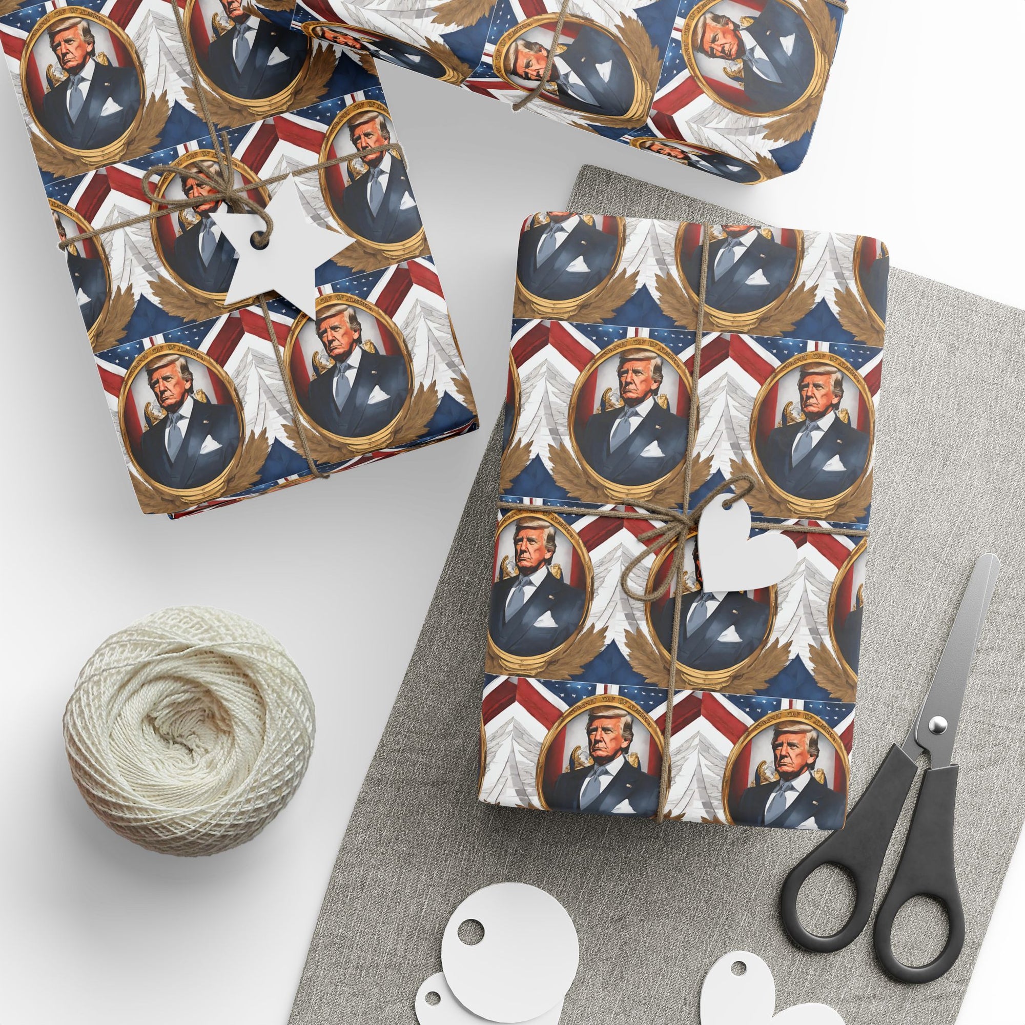 Presidential-style political wrapping paper roll with bold patriotic design – conservative gift wrap made for statement gifts top