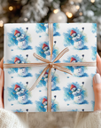 Christmas Golfing Snowman Wrapping Paper Holiday Gift Wrap for Golf Lovers
