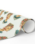 Roll of wrapping paper featuring a baby chick holding a parasol on a light background.
