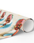 Roll of wrapping paper with a swan design.