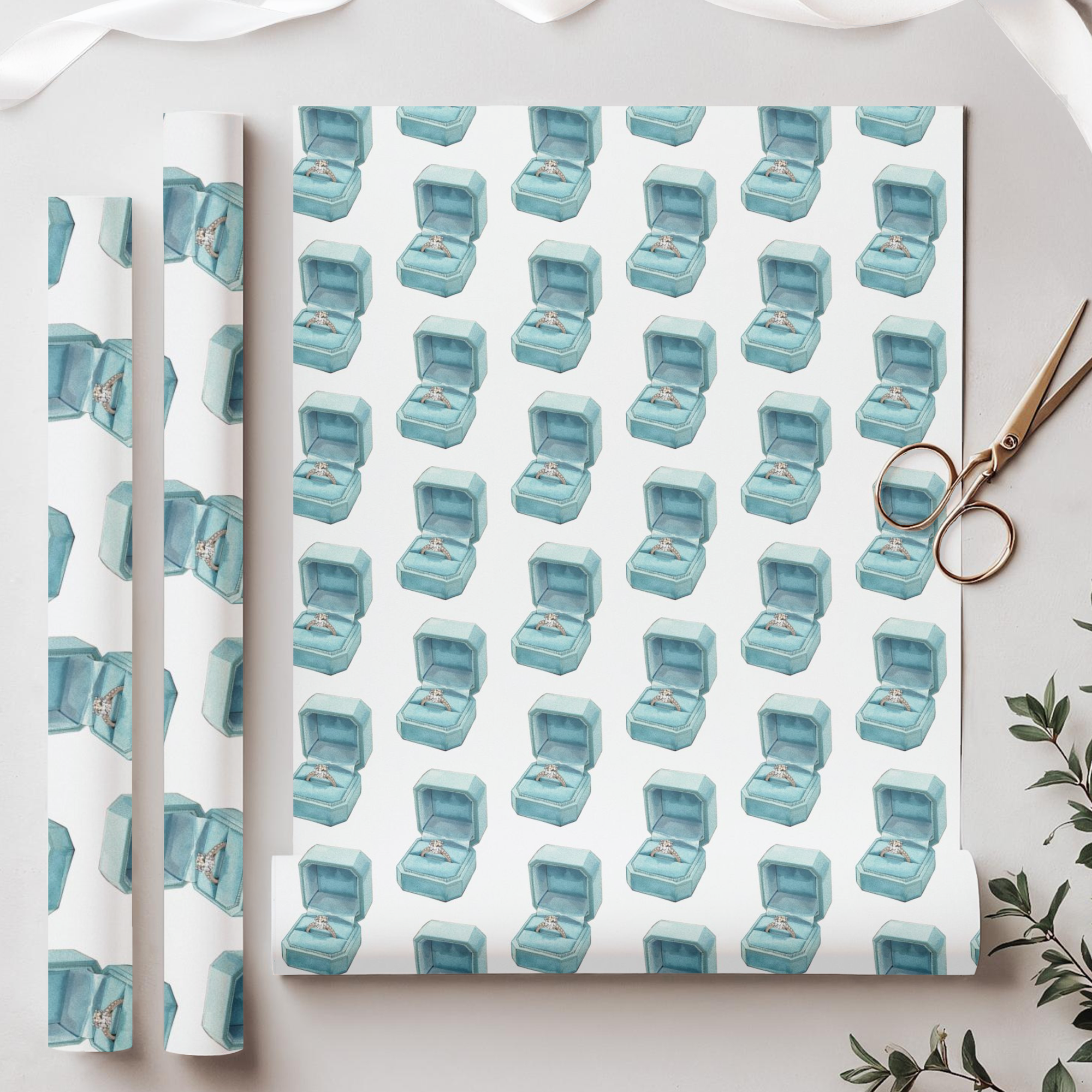 tiffany blue box diamond engagement ring wrapping paper