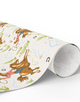  Vintage western cowgirl wrapping paper featuring retro rodeo scenes with lassos and cacti 