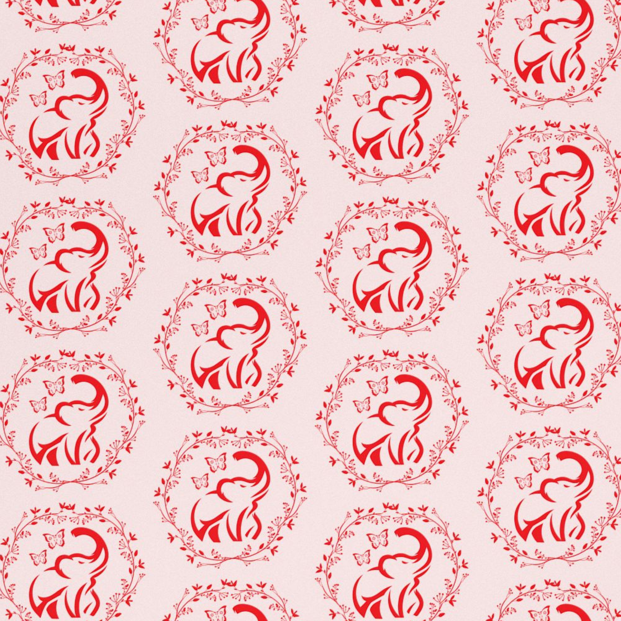 elephant gift wrap  with butterflies and flowers